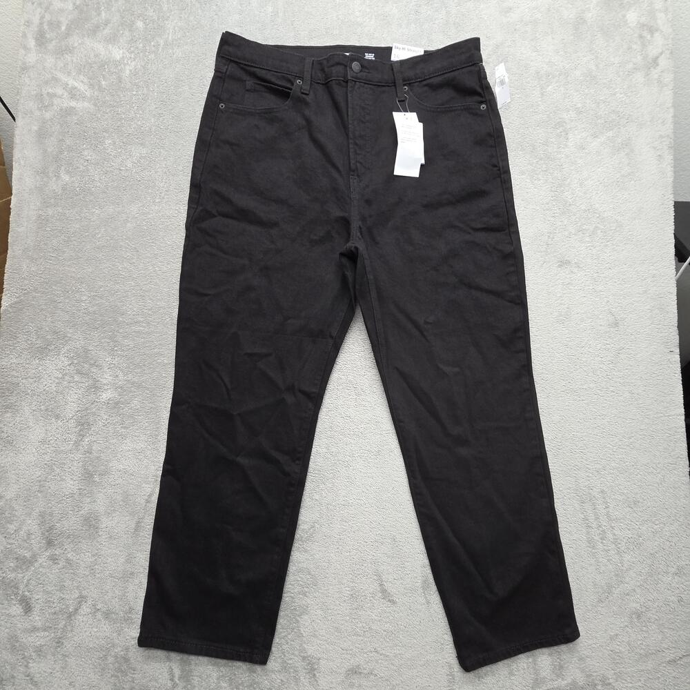 Old Navy Jeans Womens 16 Black Sky-Hi Straight Extra High Rise Stretch